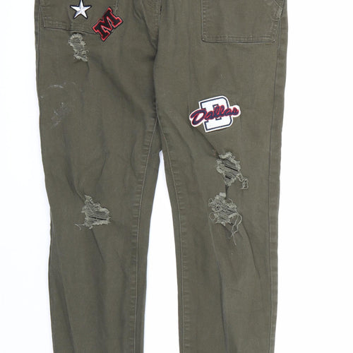 Papaya Womens Green  Denim Straight Jeans Size 12 L29 in