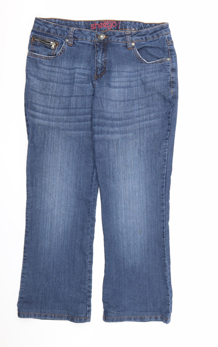 Sheego Womens Blue  Denim Bootcut Jeans Size 36 in L29 in