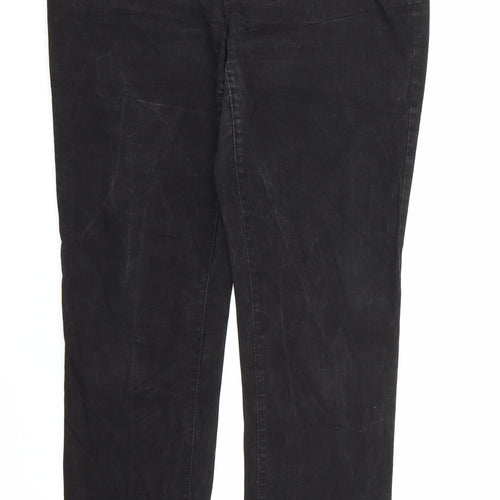 Yessica Womens Black  Denim Straight Jeans Size 16 L31 in - short leg