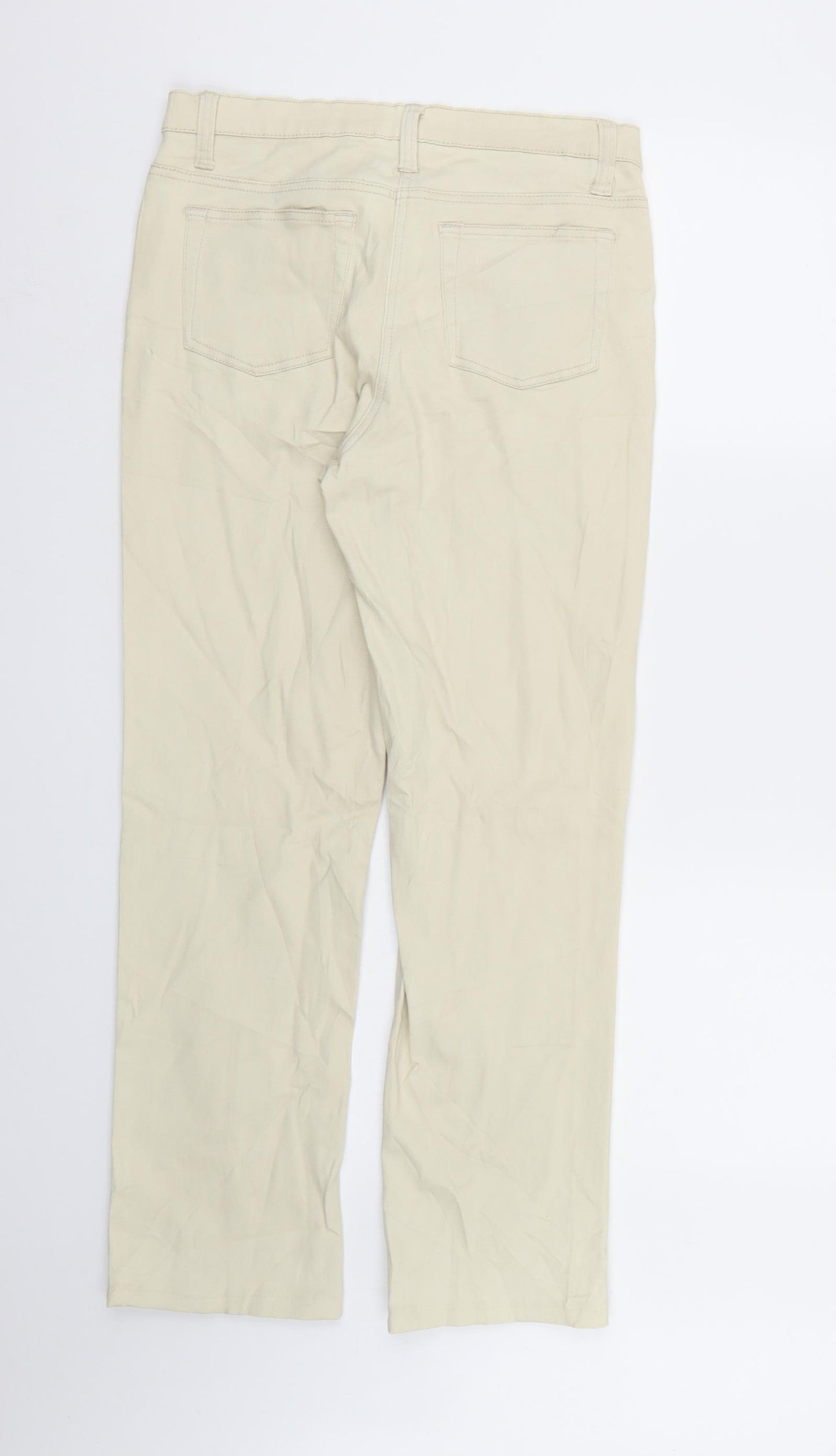 Preworn Womens Beige  Denim Straight Jeans Size 8 L29 in