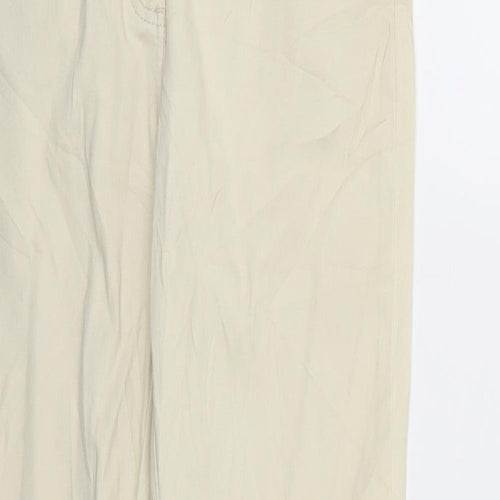 Preworn Womens Beige  Denim Straight Jeans Size 8 L29 in