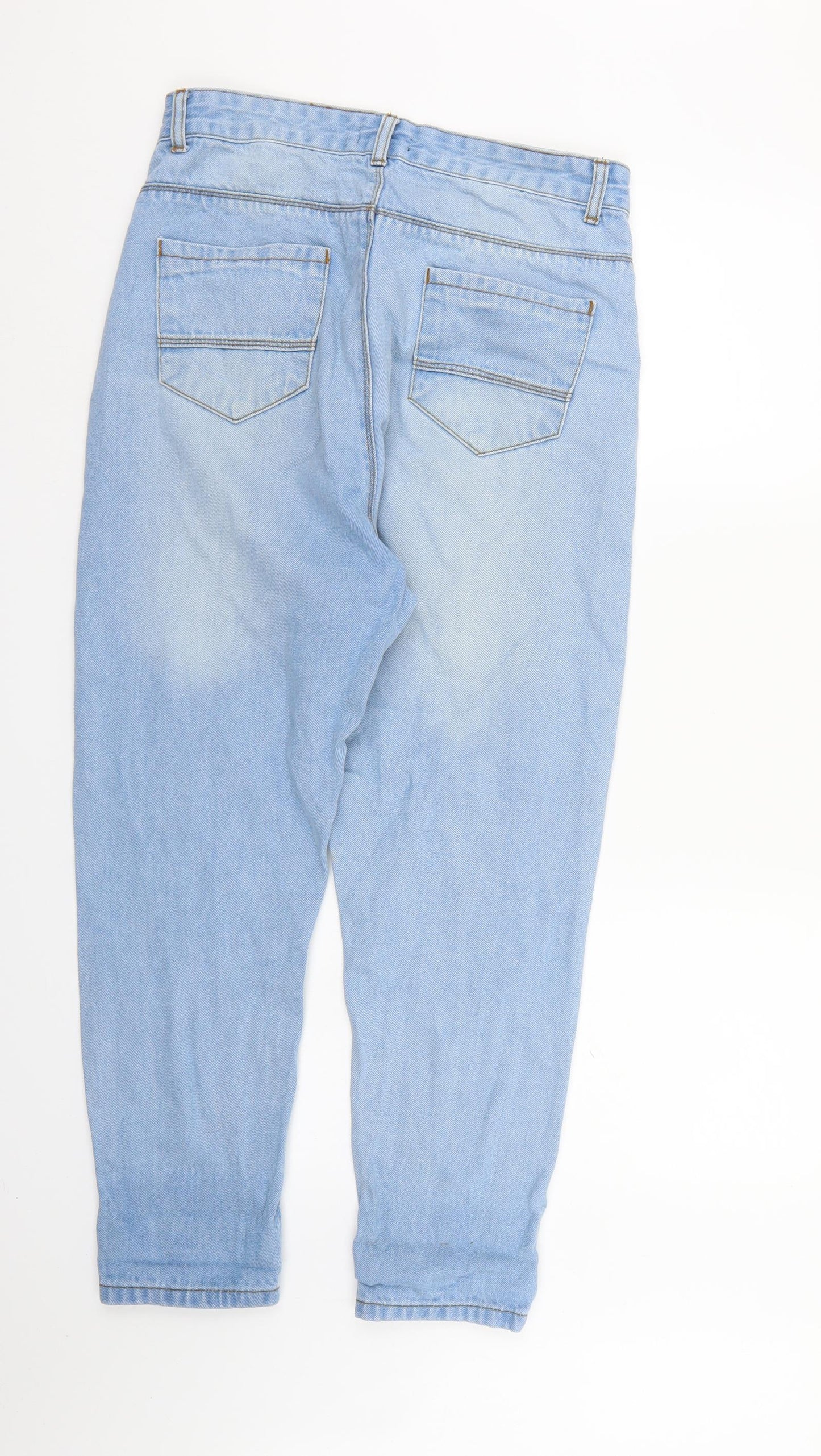 Boohoo Womens Blue  Denim Boyfriend Jeans Size 12 L25 in