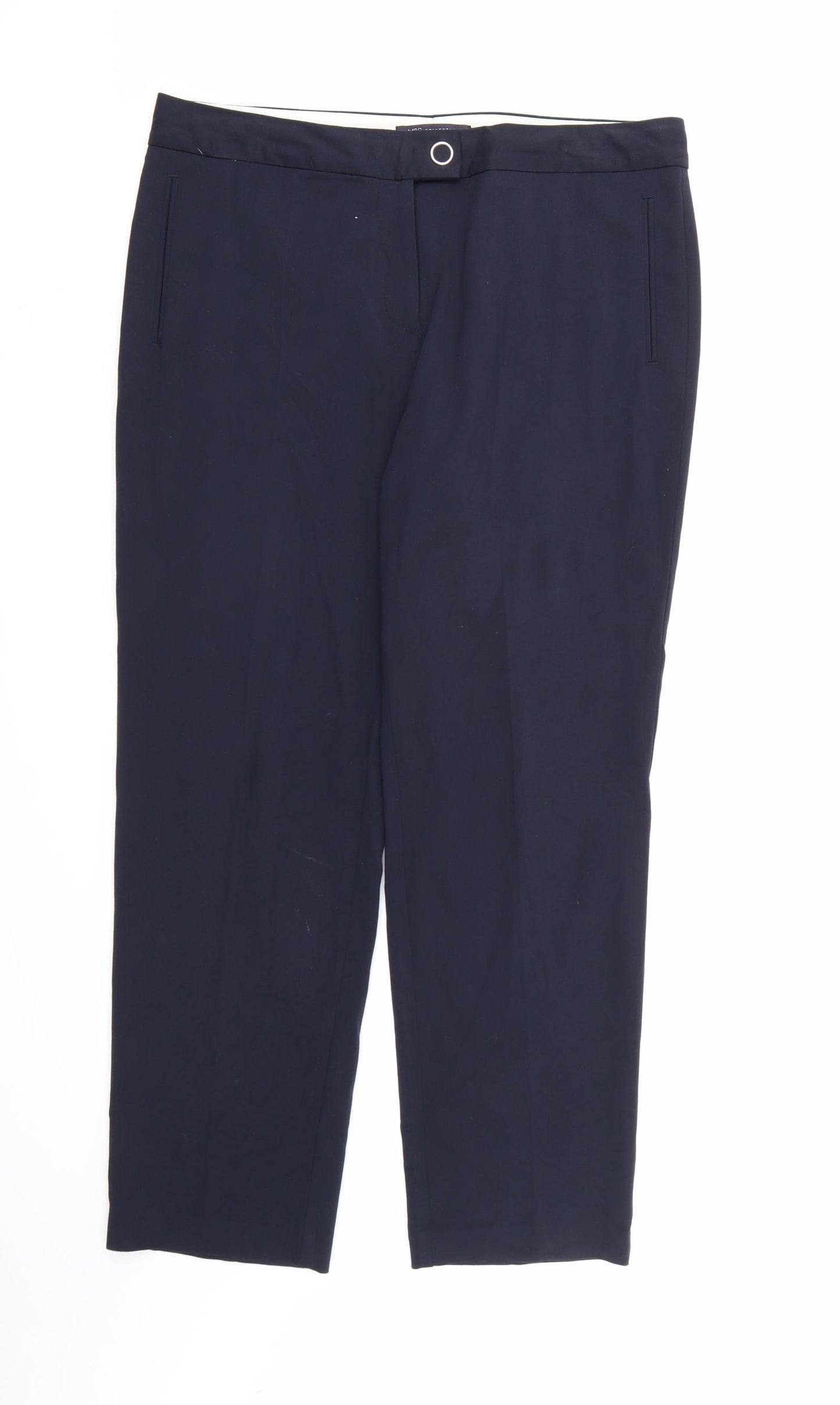 Marks and Spencer Womens Blue  Rayon Dress Pants Trousers Size 14 L28 in