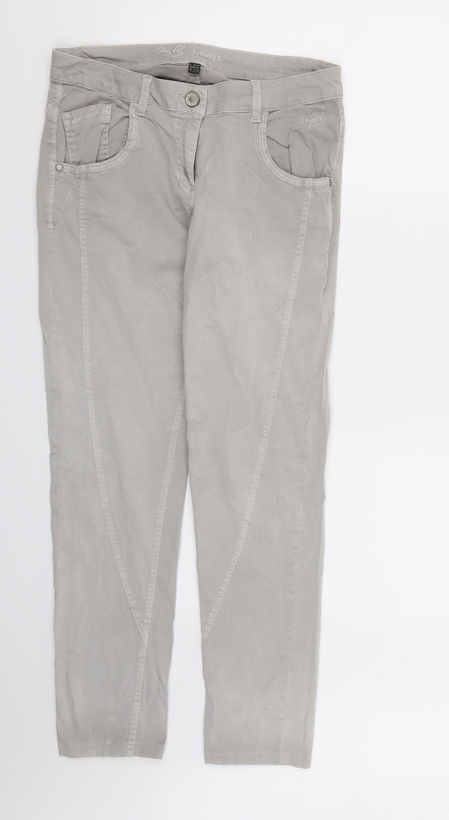 Kennys Womens Grey   Chino Trousers Size 12 L30 in