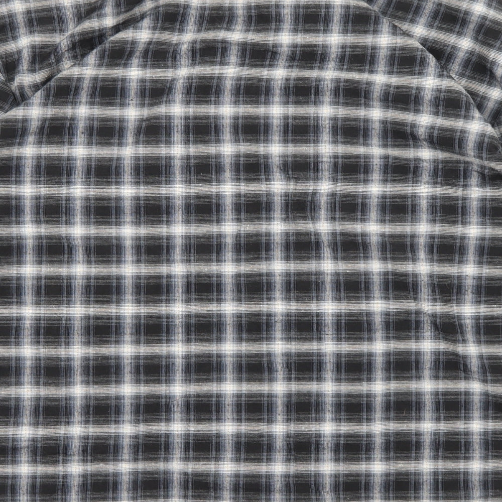 Boohoo Womens Black Check  Shirt Dress  Size 16