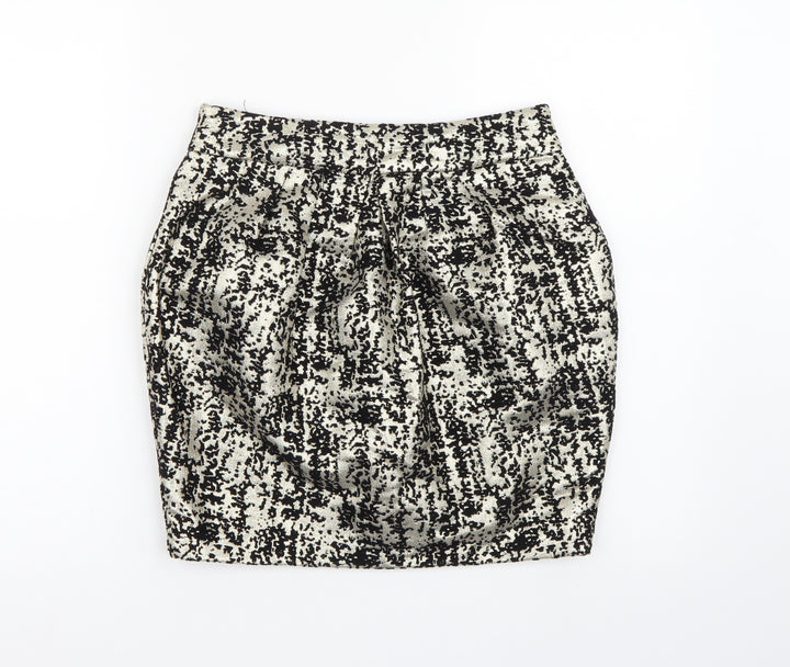 Lipsy Womens Black Geometric  A-Line Skirt Size 30 in
