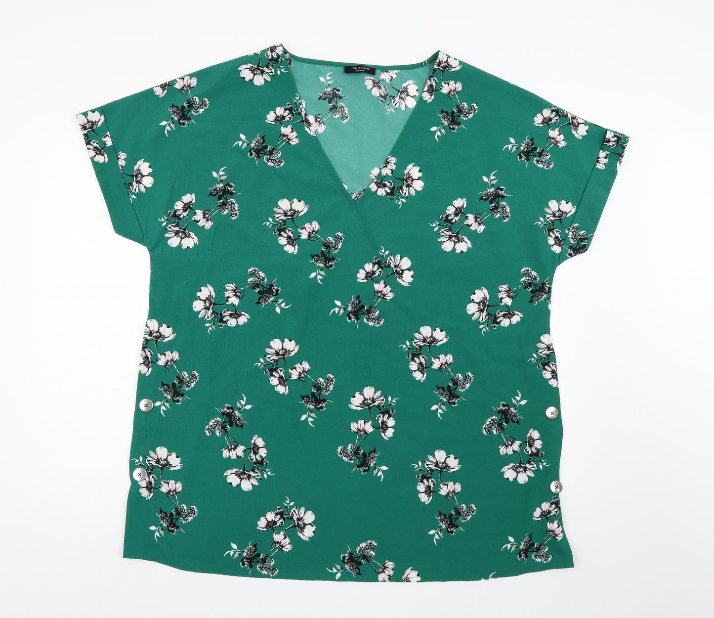 JD Williams Womens Green Floral Chiffon Basic Blouse Size 18