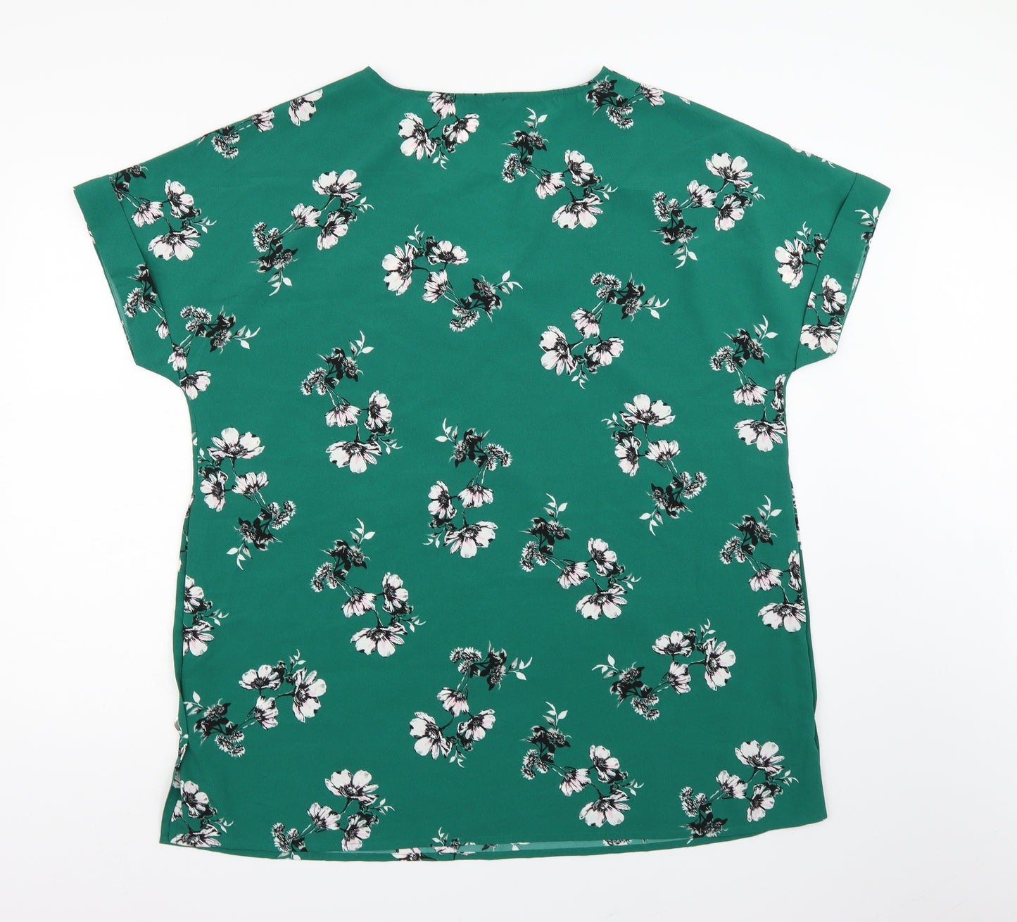 JD Williams Womens Green Floral Chiffon Basic Blouse Size 18