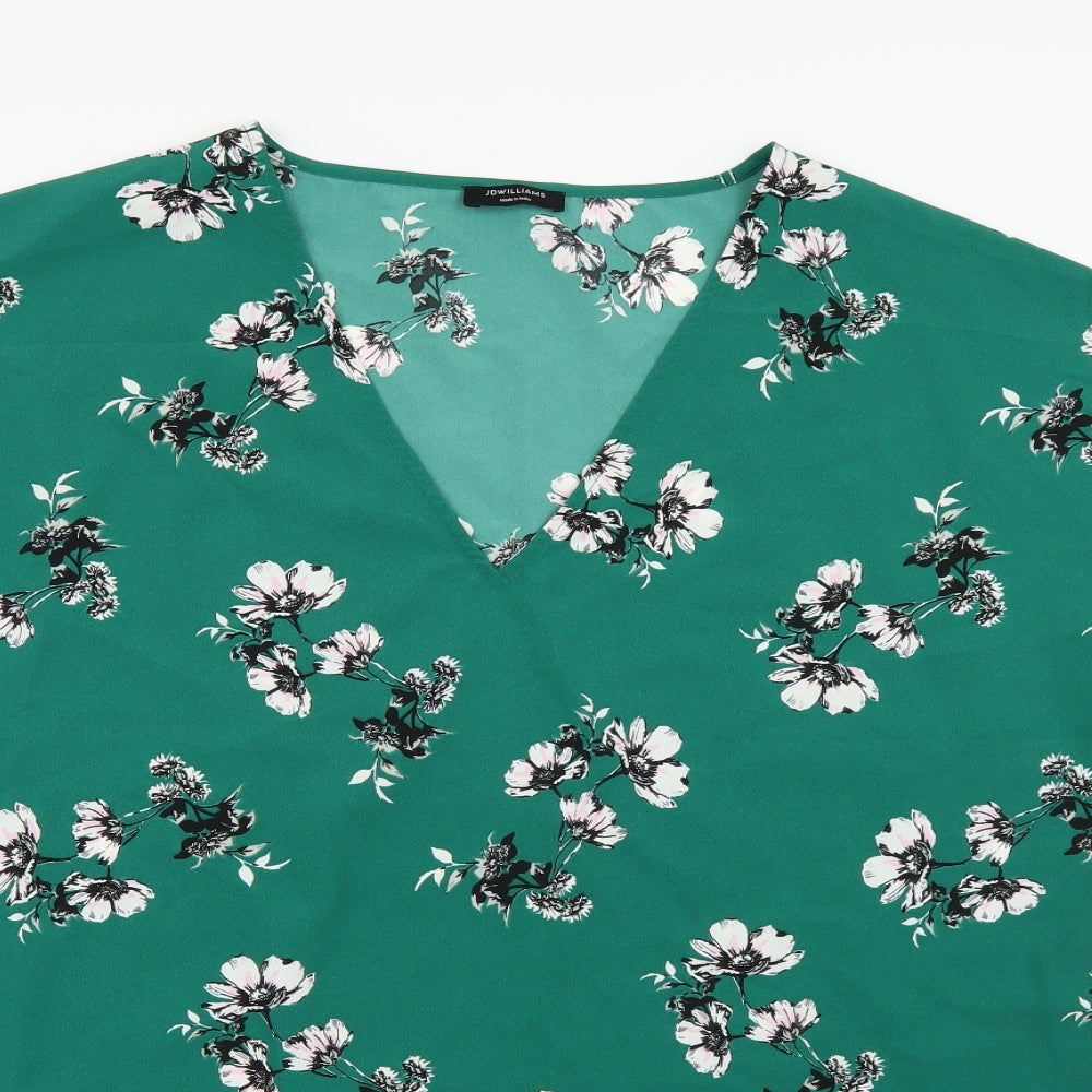 JD Williams Womens Green Floral Chiffon Basic Blouse Size 18