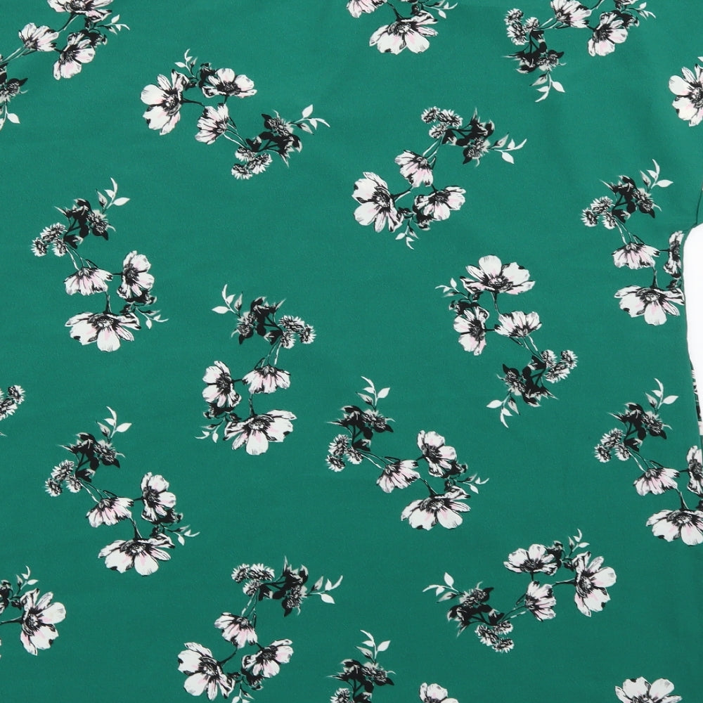 JD Williams Womens Green Floral Chiffon Basic Blouse Size 18