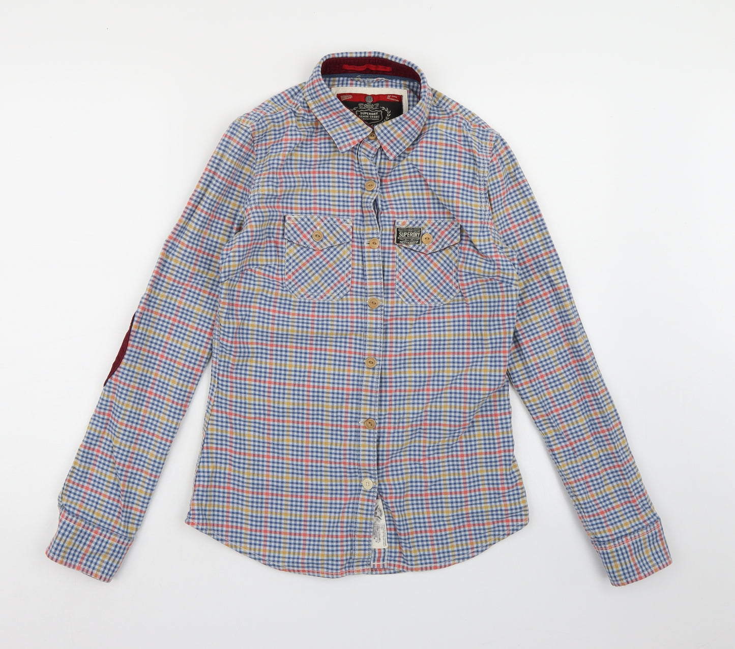 Superdry Mens Blue Check   Button-Up Size S
