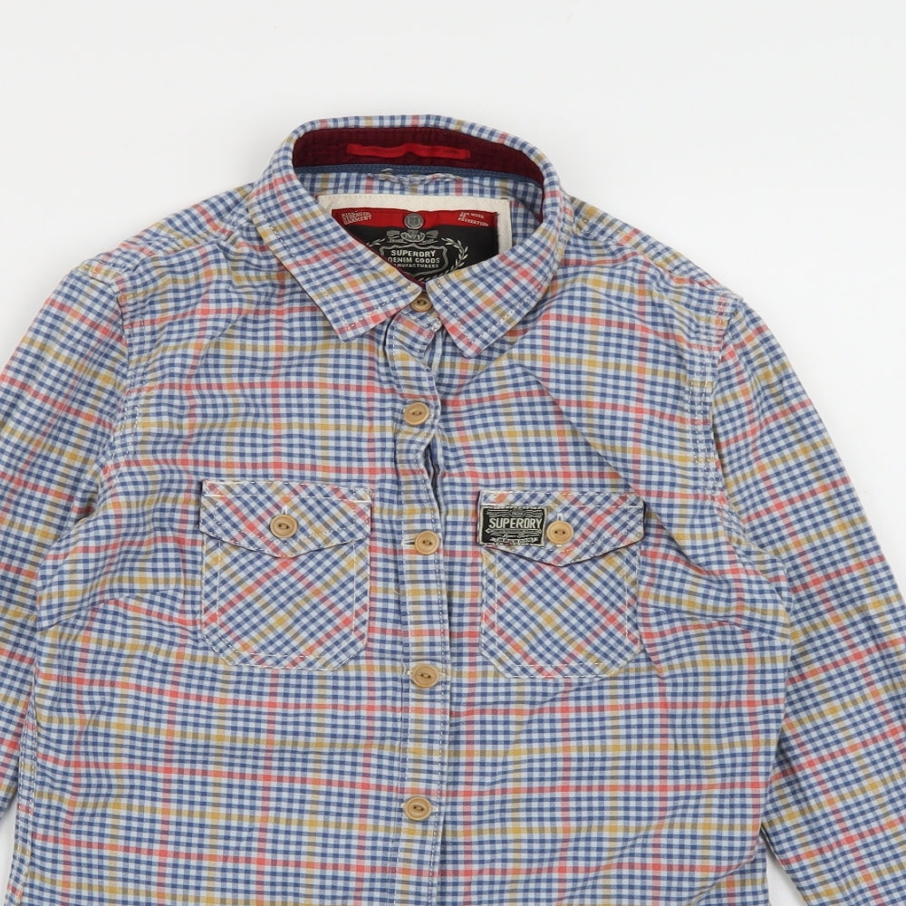 Superdry Mens Blue Check   Button-Up Size S