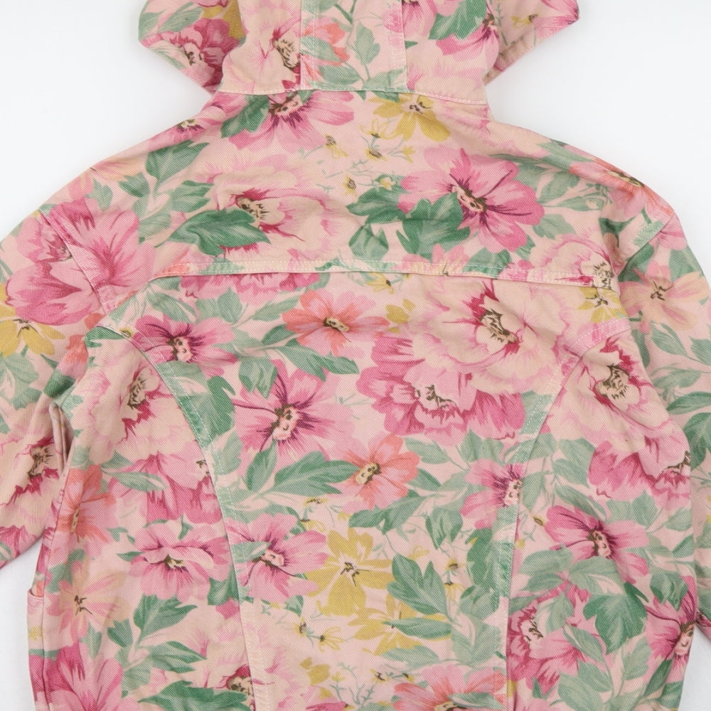 Urban Outfitters Womens Pink Floral Denim Jacket  Size XS