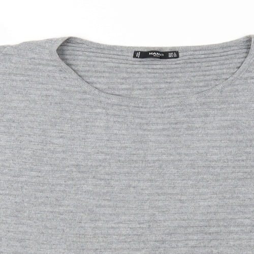 Mango Womens Grey  Knit Pullover Jumper Size S