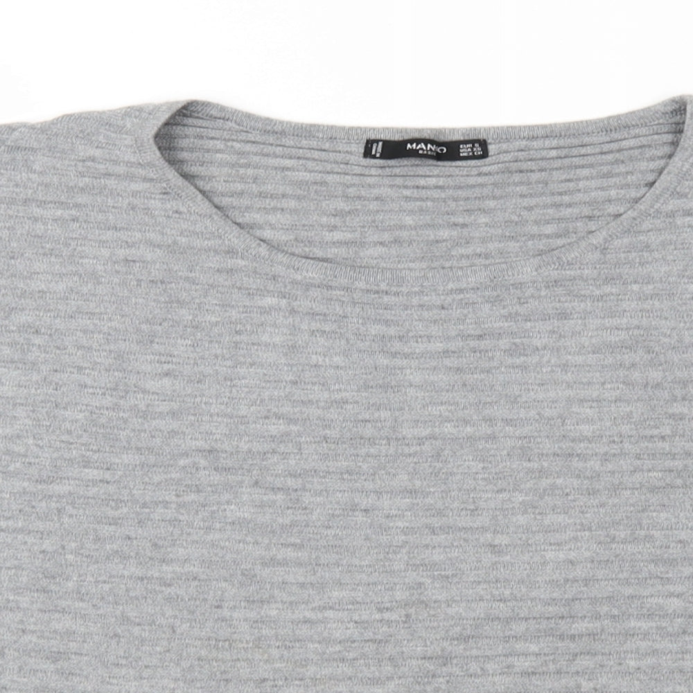 Mango Womens Grey  Knit Pullover Jumper Size S