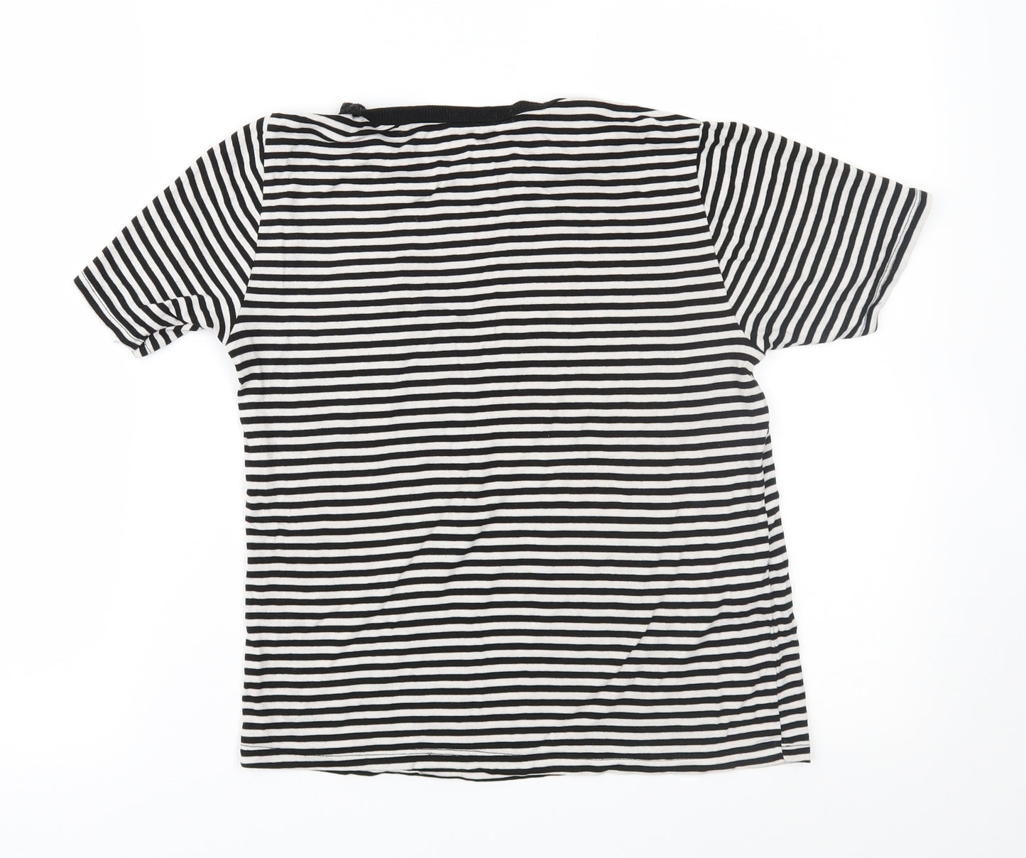 Mando Womens Black Striped Jersey Basic T-Shirt Size S
