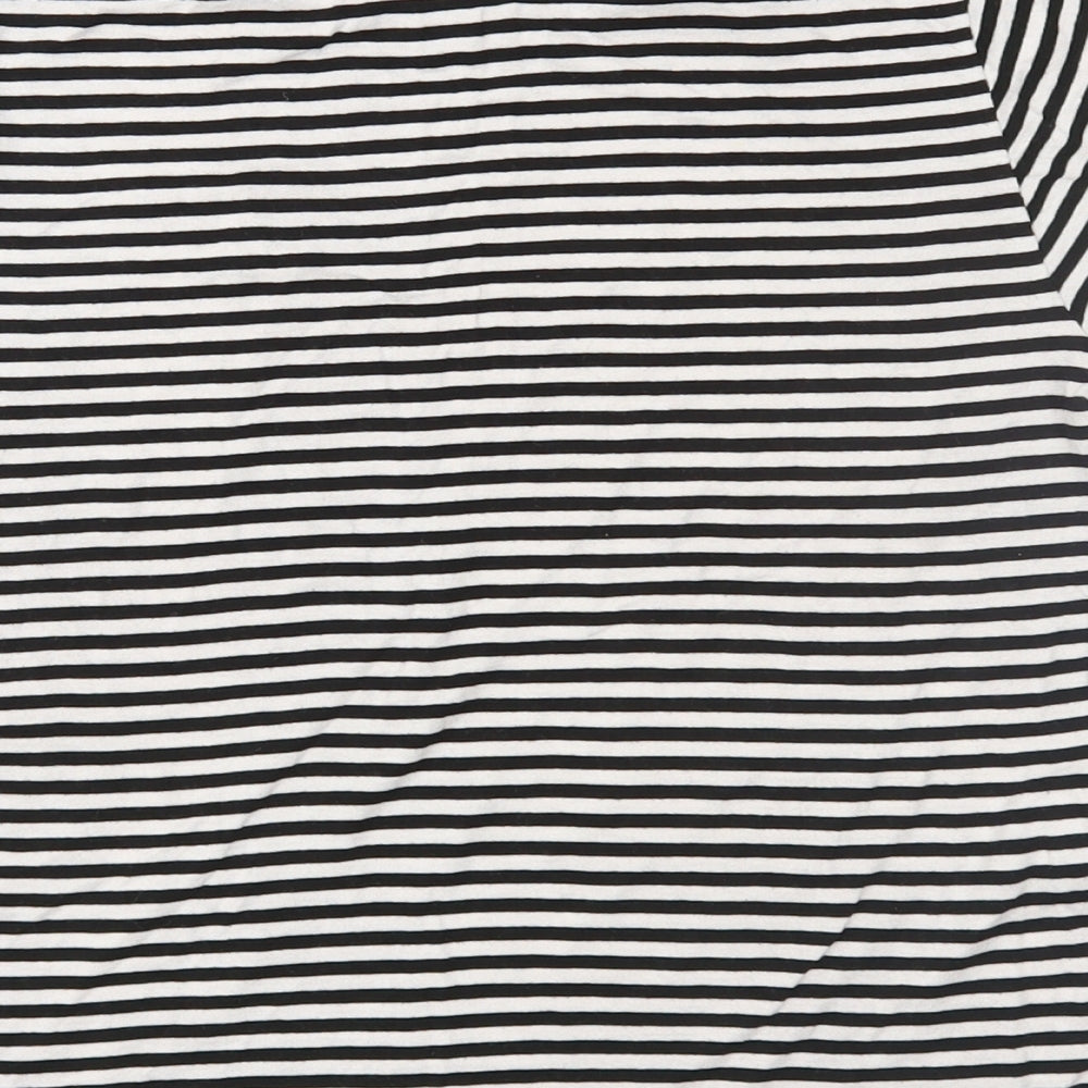 Mando Womens Black Striped Jersey Basic T-Shirt Size S
