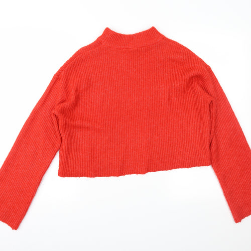 Divided Womens Orange  Knit Pullover Jumper Size S