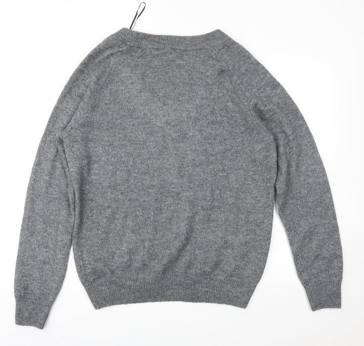 H&M Mens Grey Knit Pullover Jumper Size S