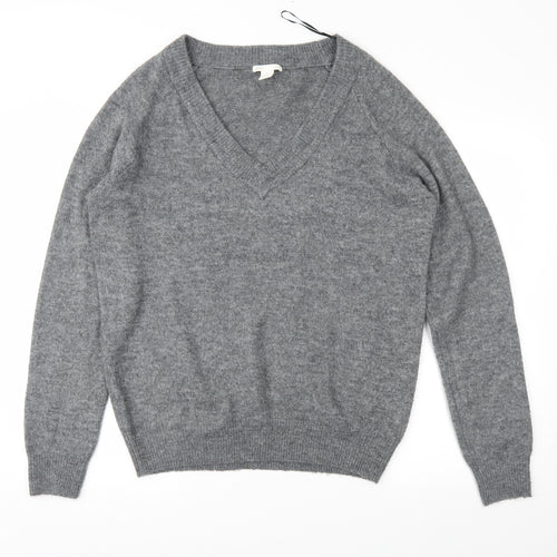 H&M Mens Grey  Knit Pullover Jumper Size S