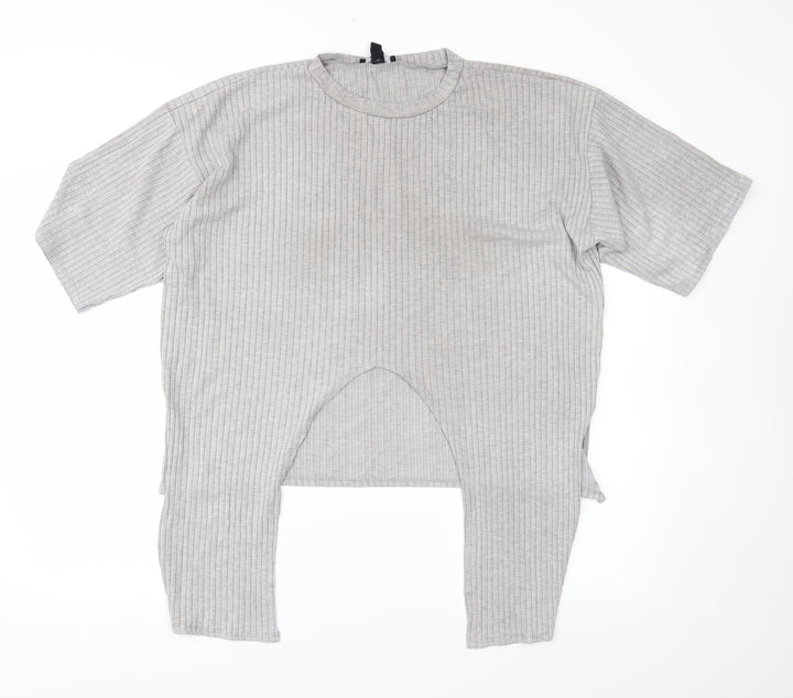 New Look Womens Grey Basic T-Shirt Size 10