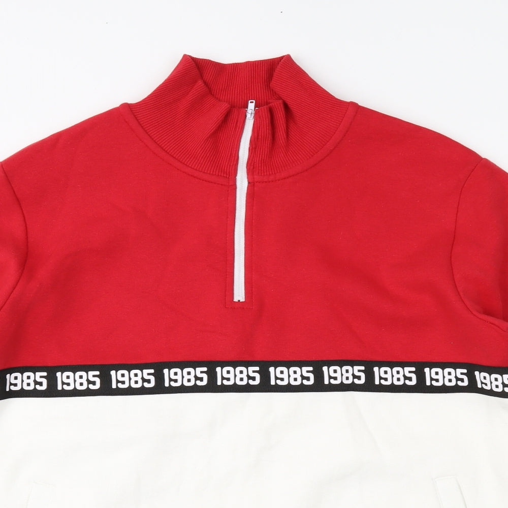 Primark Mens Red Geometric  Pullover Sweatshirt Size L