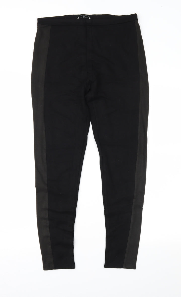 TU Womens Black Blended Fabric Carrot Leggings Size 12 L26.5 in