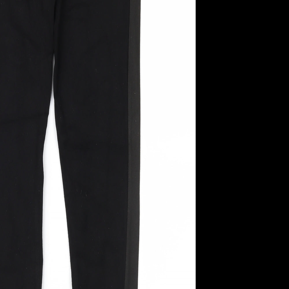 TU Womens Black  Blended Fabric Carrot Leggings Size 12 L26.5 in