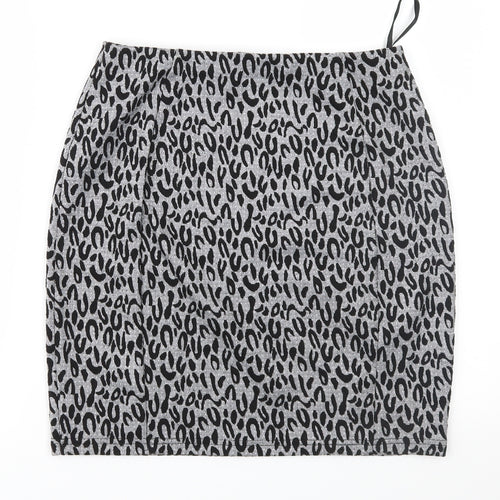 Papaya Womens Grey Animal Print  Straight & Pencil Skirt Size 10