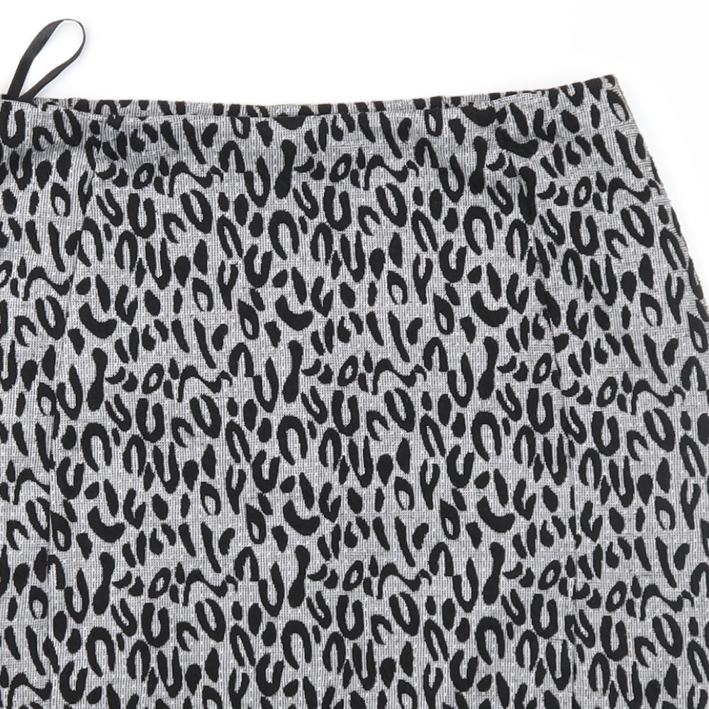Papaya Womens Grey Animal Print  Straight & Pencil Skirt Size 10