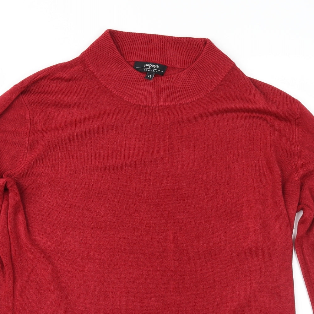 Papaya Womens Red  Knit Pullover Jumper Size 12