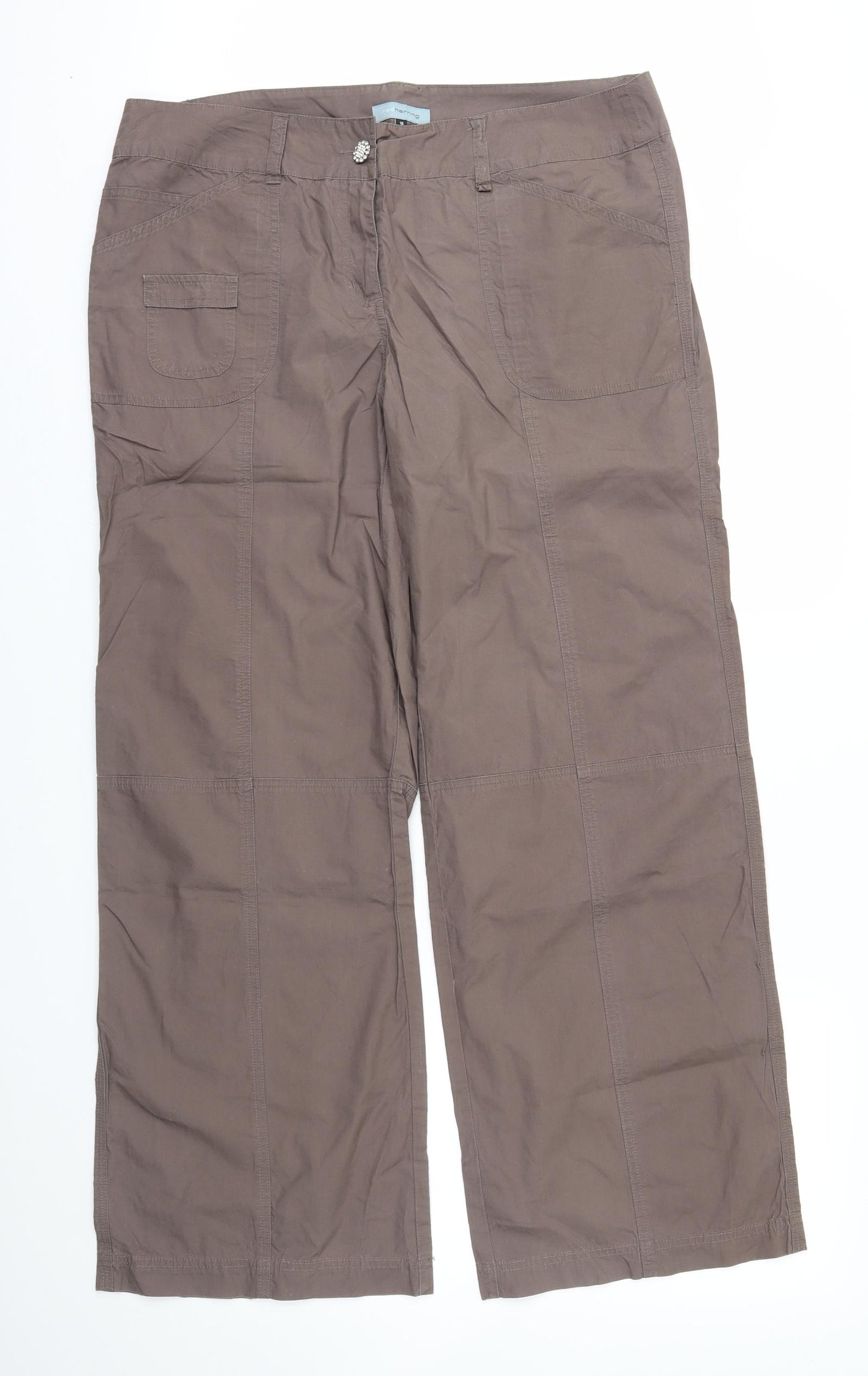 Red Herring Womens Brown   Cargo Trousers Size 16 L30 in