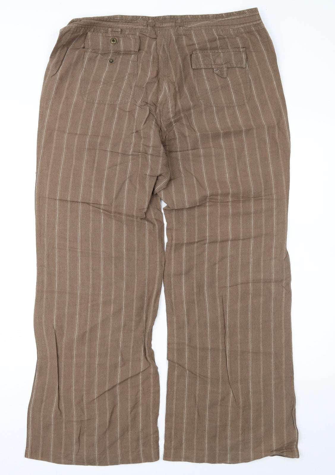 New Look Womens Brown Striped  Trousers  Size 16 L30 in