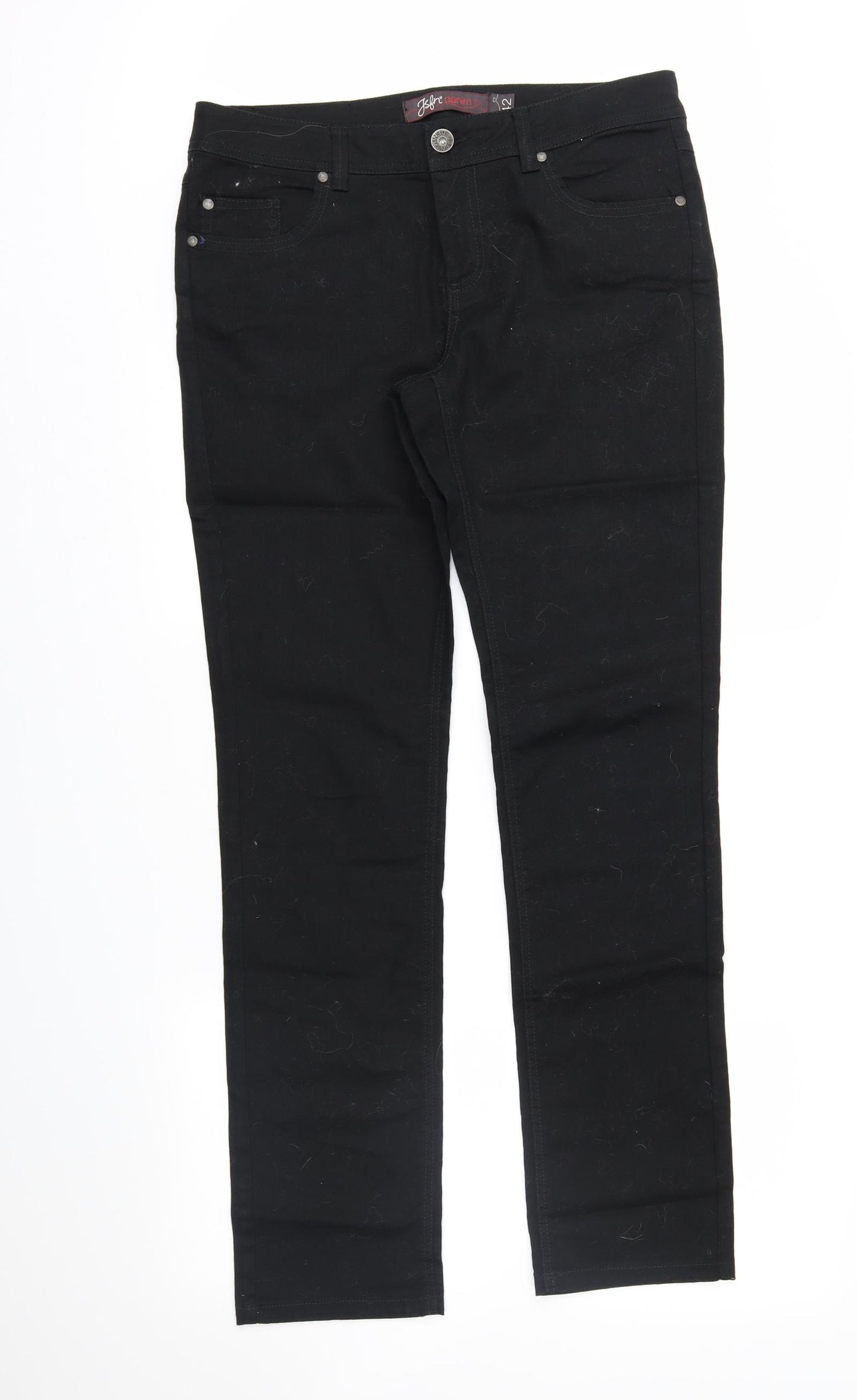 JSFN Womens Black  Denim Straight Jeans Size 14 L31 in