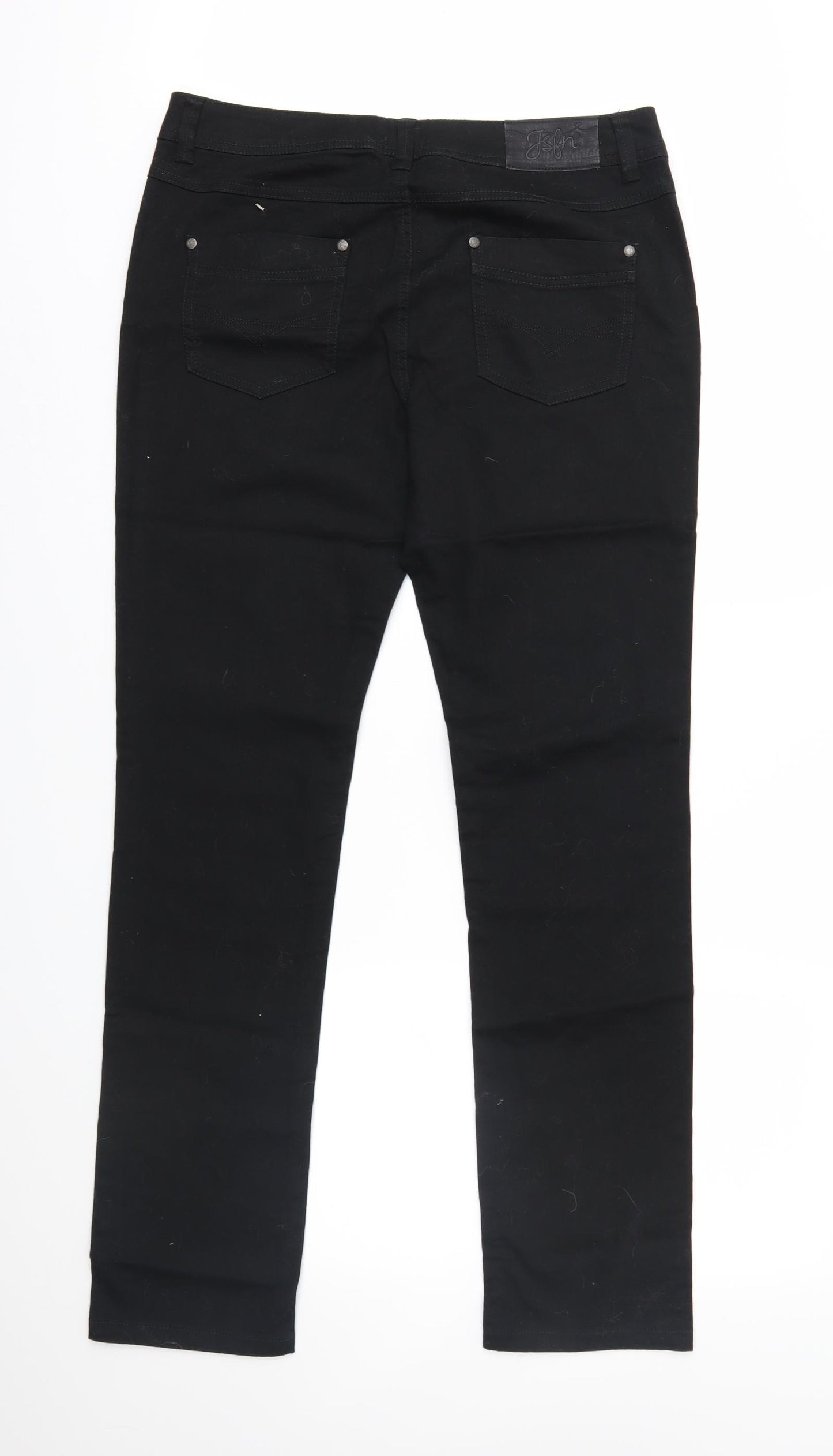 JSFN Womens Black  Denim Straight Jeans Size 14 L31 in