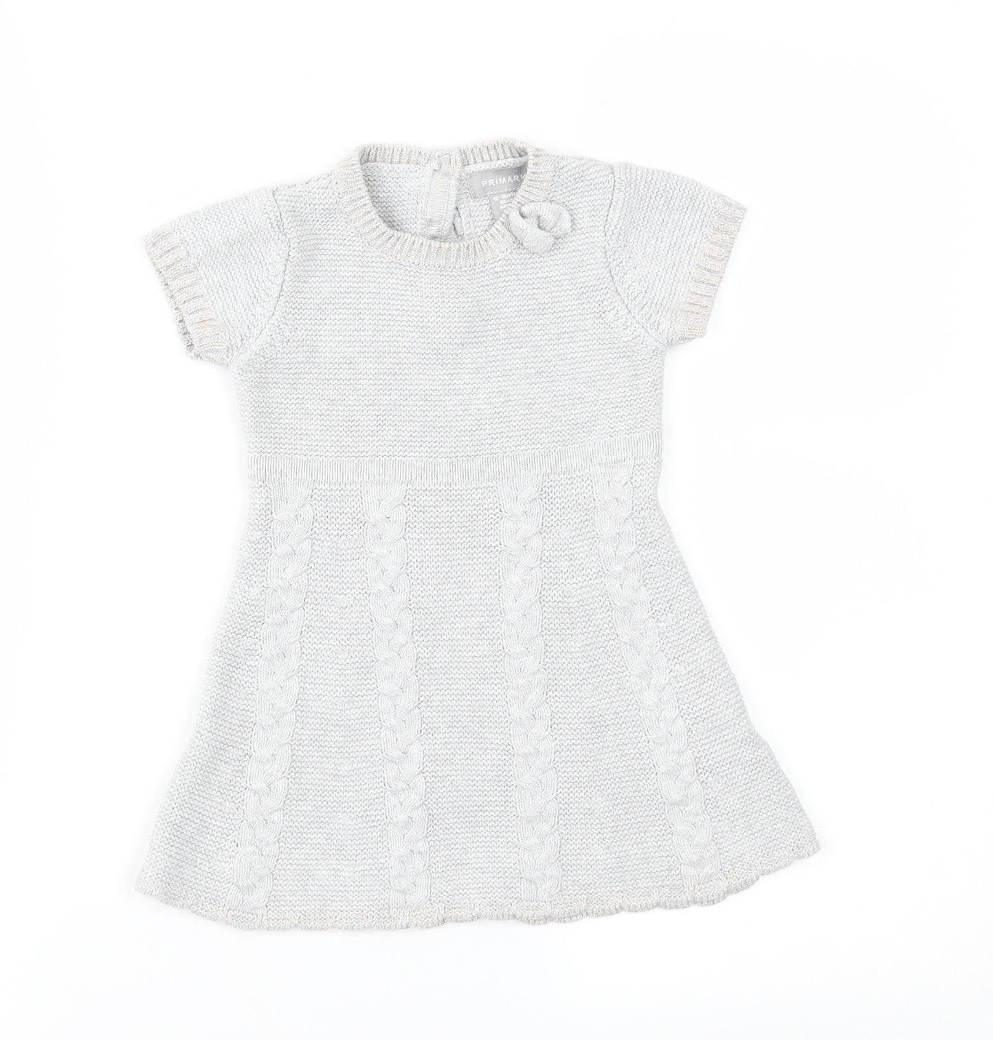 Primark Girls Grey  Knit Jumper Dress  Size 12-18 Months