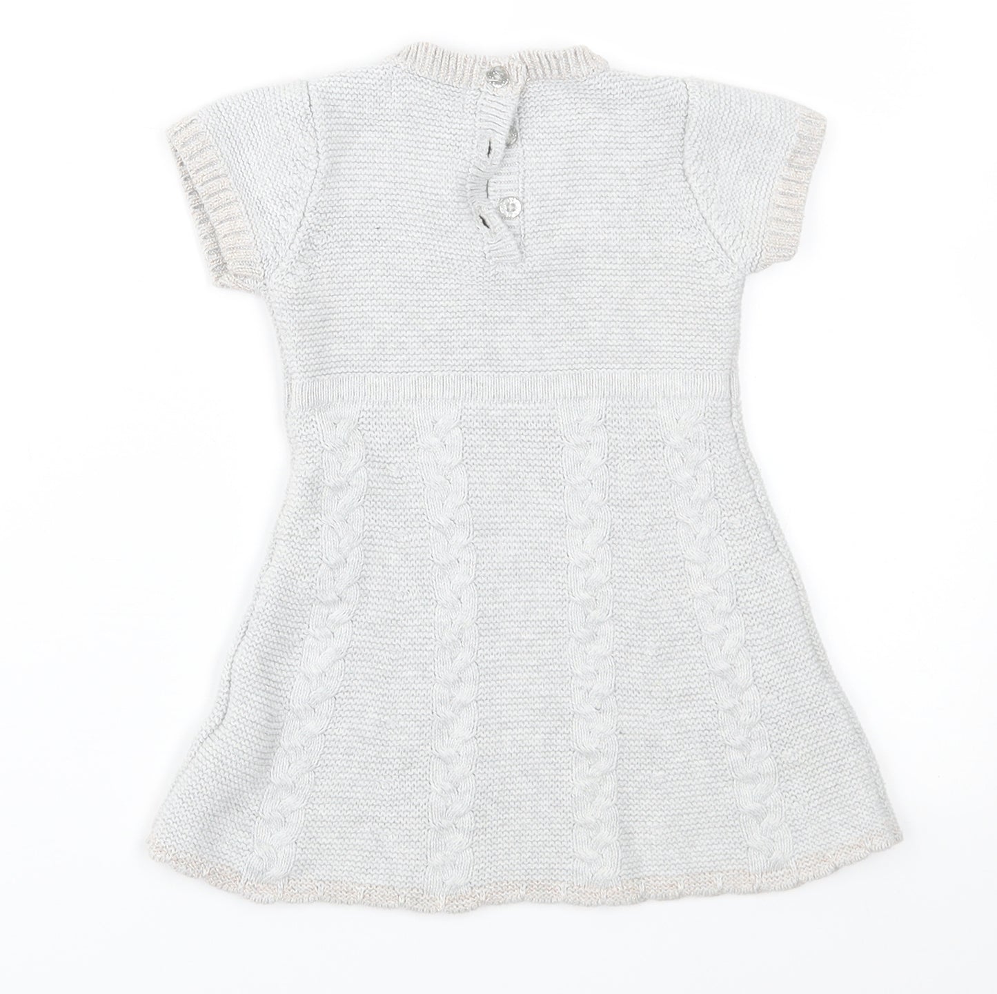 Primark Girls Grey  Knit Jumper Dress  Size 12-18 Months