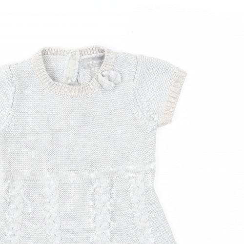 Primark Girls Grey  Knit Jumper Dress  Size 12-18 Months
