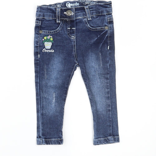 Verdo Girls Blue  Denim Capri Jeans Size 9 Months