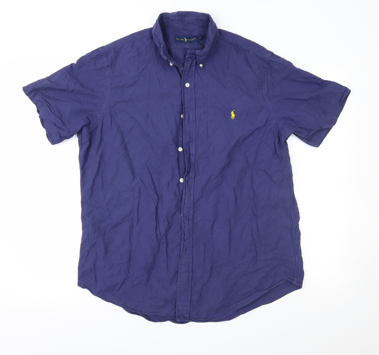 Ralph Lauren Mens Blue    Button-Up Size L