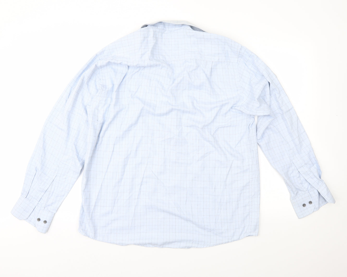BHS Mens Blue Check   Button-Up Size 15.5