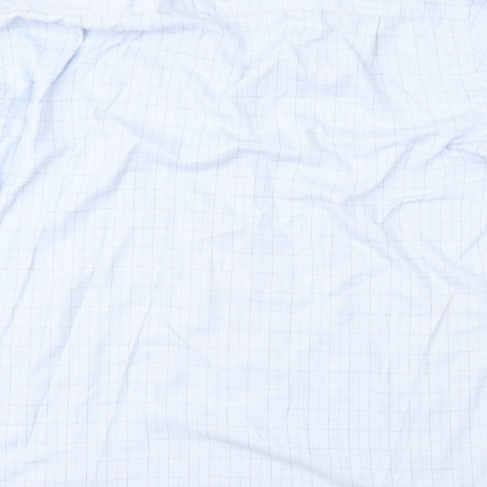BHS Mens Blue Check   Button-Up Size 15.5