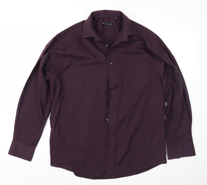 BHS Mens Purple    Button-Up Size 15.5