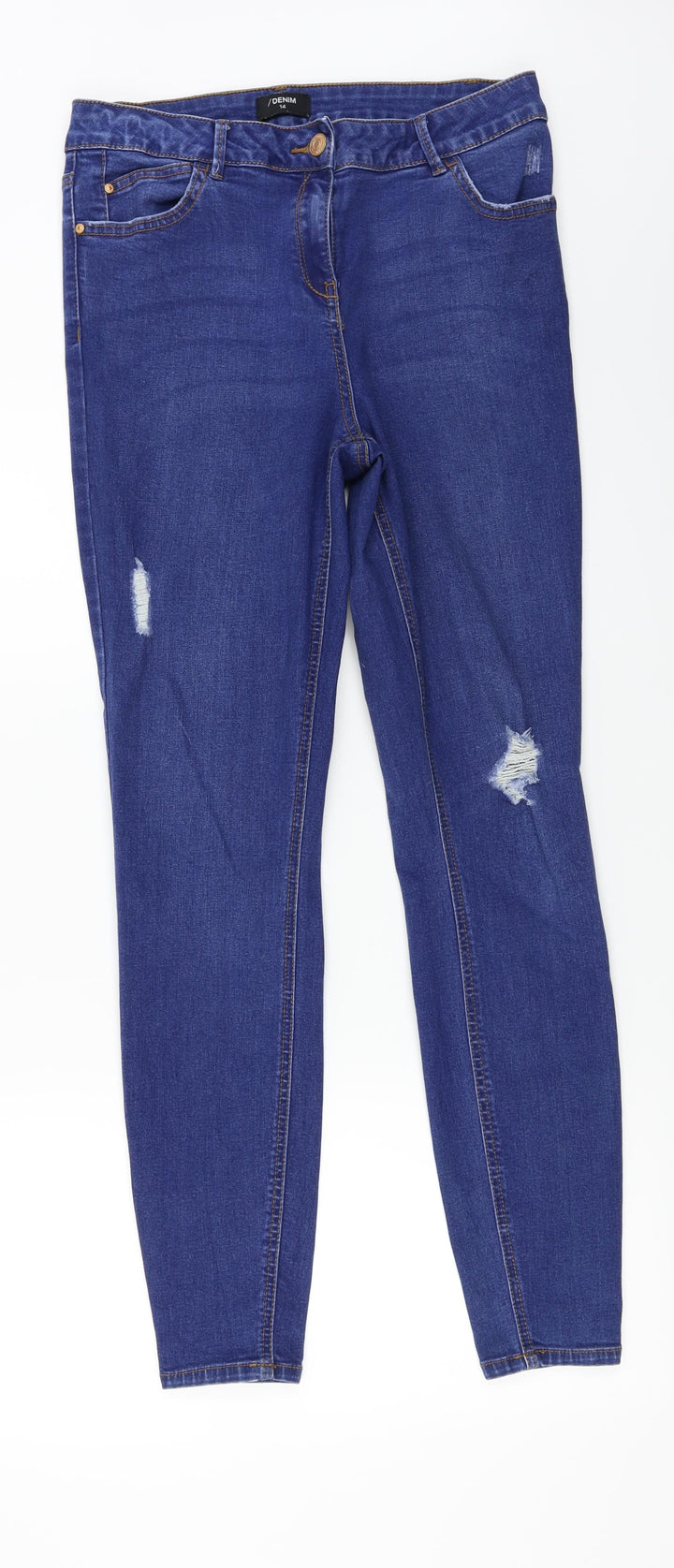 denim co Womens Blue Straight Jeans Size 14 L28 in
