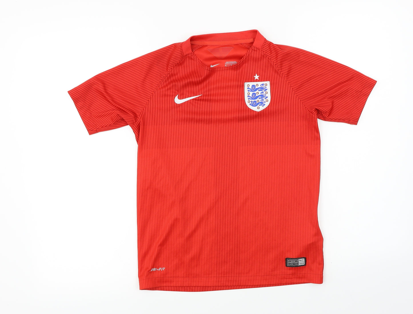 England  Boys Red Striped  Basic T-Shirt Size M