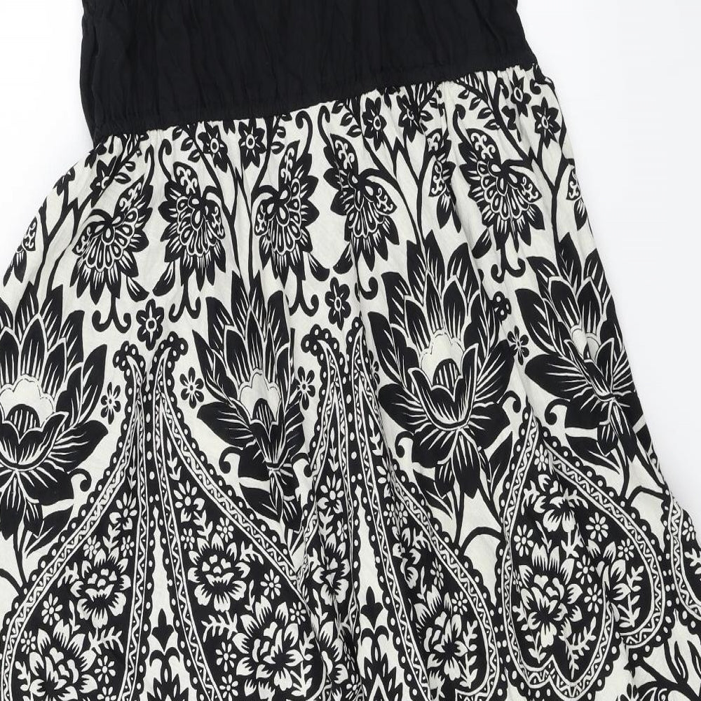 Pistachio  Womens White Floral  A-Line  Size XL