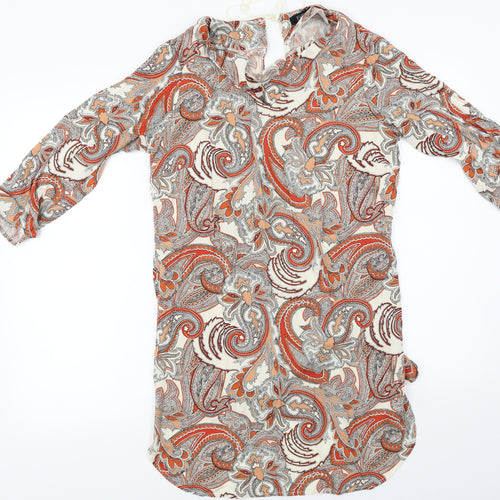 F&F  Womens Ivory Floral  A-Line  Size 8