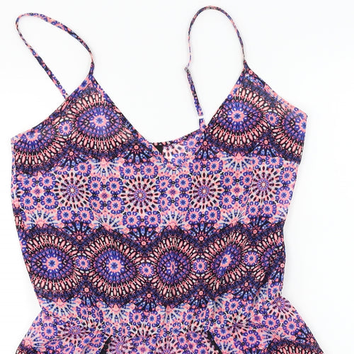 New Look  Womens Pink Floral  Jumpsuit One-Piece Size 8
