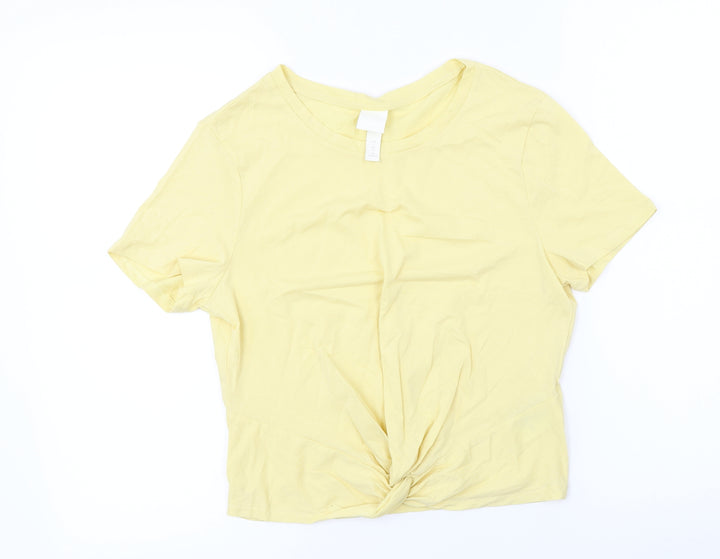 H&M Womens Yellow Basic T-Shirt Size S