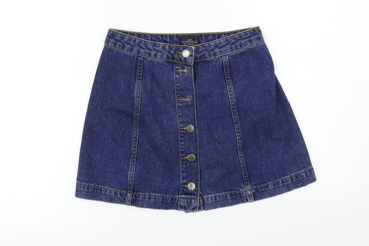 Topshop  Womens Blue   A-Line Skirt Size 8